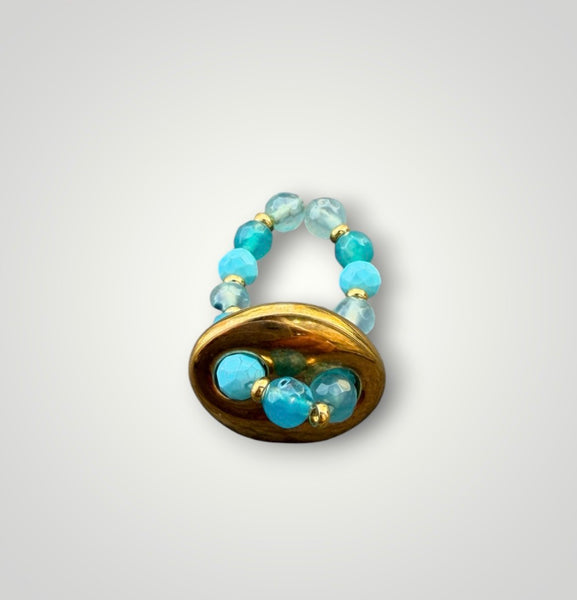 Anello Colors ovale chain e cristalli