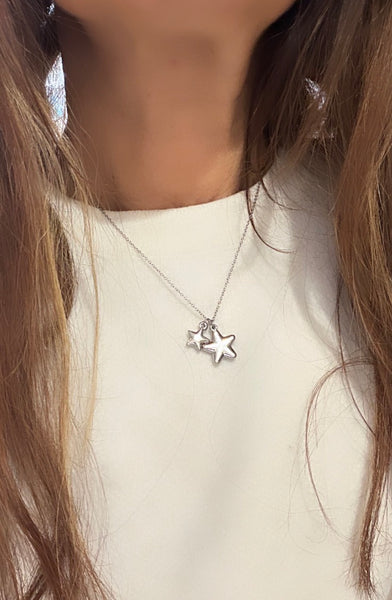 Collana doppia stella puff due   varianti colore