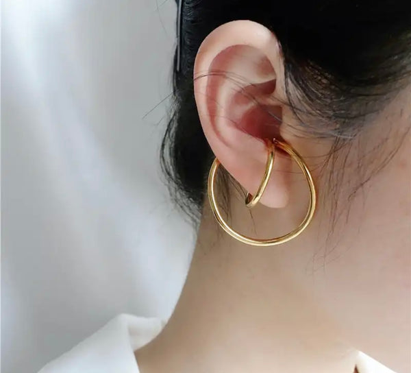 Mono earcuff Luna cerchio doppio orecchino senza buco