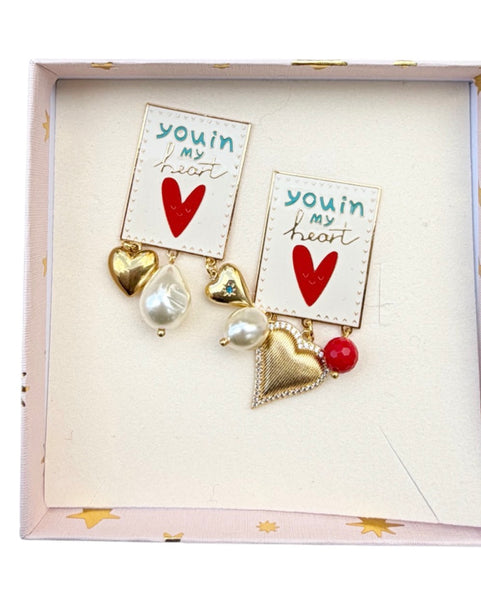 Coppia orecchini Principessa Glam Poppy heart