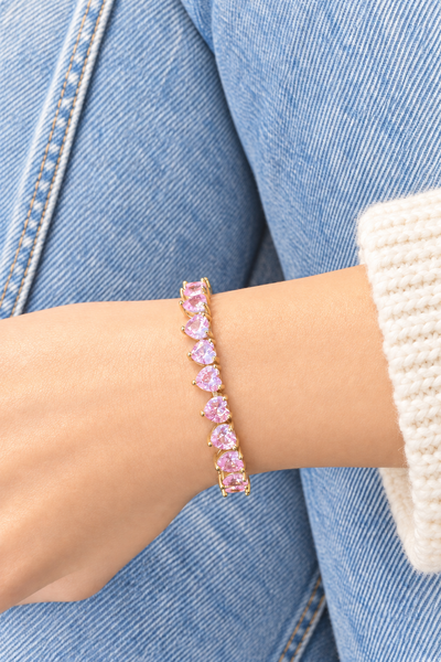 Bracciale tennis cuore vari colori