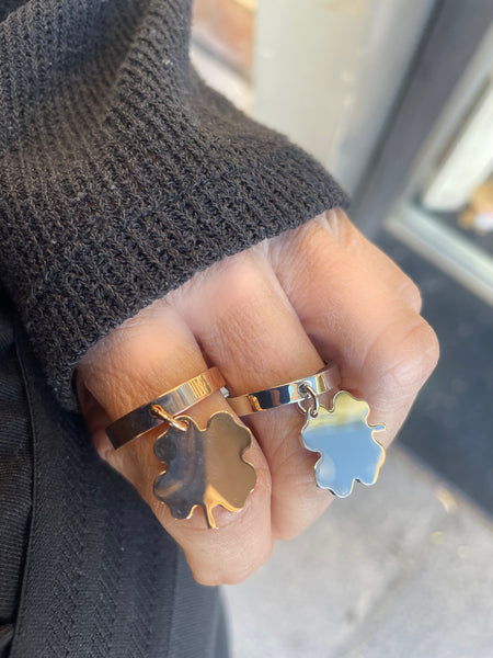 Anello regolabile So glamour quadrifoglio due varianti colore