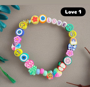 Cavigliera multi charms smile fruit parolina vari colori