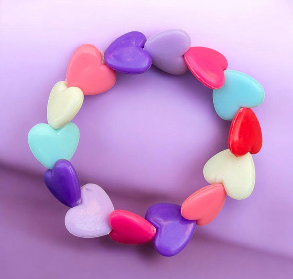 Bracciale colors Beads giro cuori large colori strong