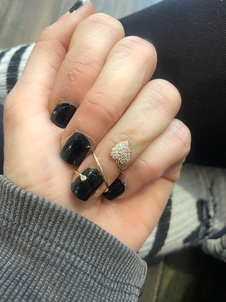 Anello Melory per unghia crystal cuore  e punto luce   due varianti colore