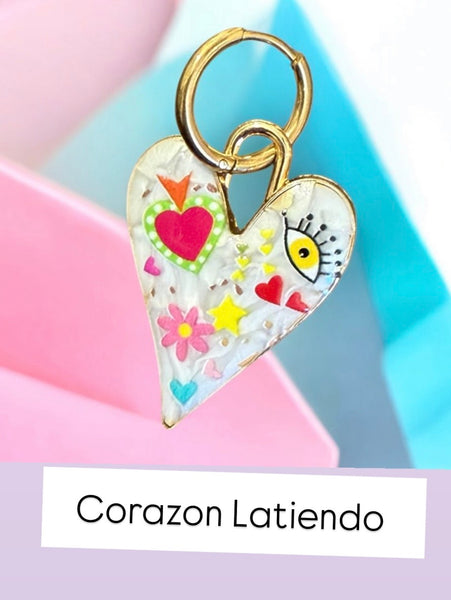 Mono orecchino Tatoo Mistero del Corazon vari disegni cerchietto meno spesso