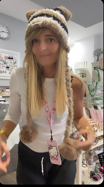 Cappello cuffia ponpon orecchie gattino vari colori
