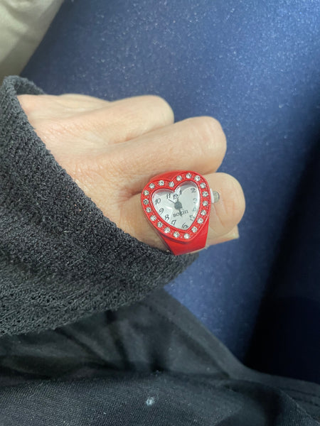 Anello orologio cuore vari colori