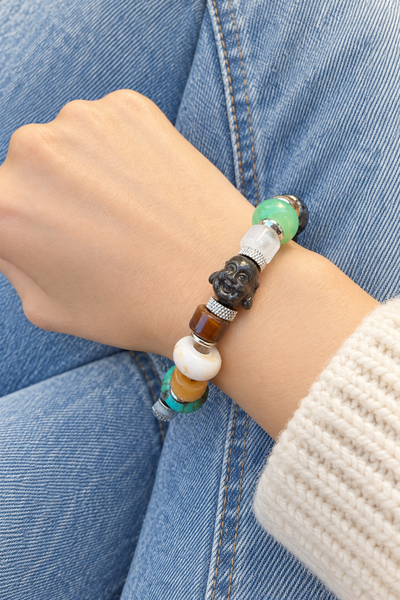 Bracciale Colors labyrinth Buddha cioccolato  multicolor