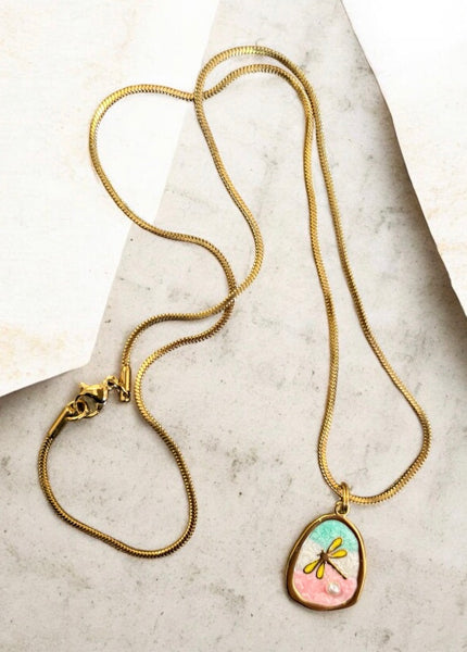 Collana Libellula  perla Little Italy retro’ vari disegni