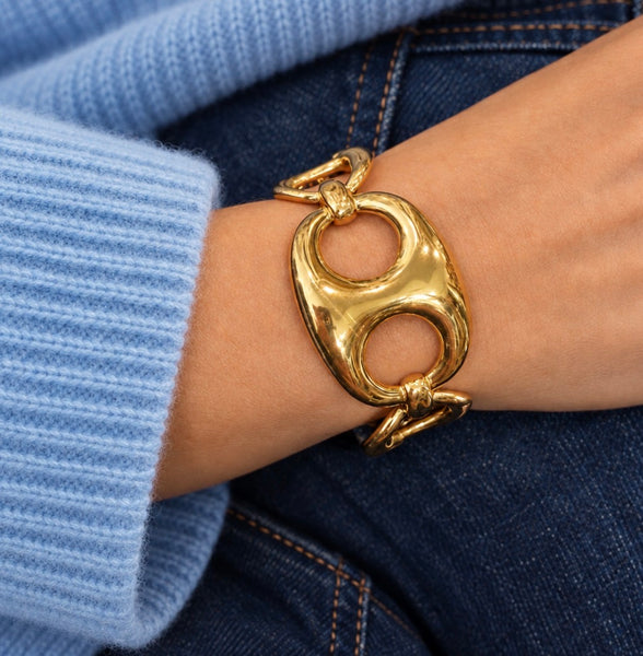 Bracciale rigido regolabile CHAIN catena  due varianti colore