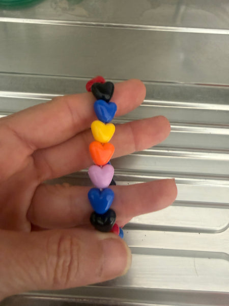 Bracciale colors Beads giro cuori small effetto lucido colori strong con nero