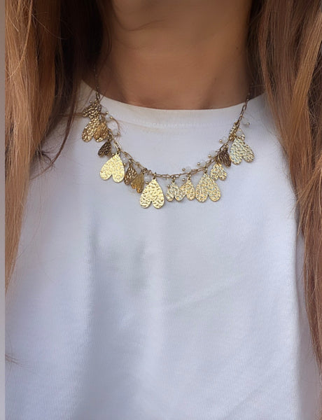 Collana gitana cuori e crystal vari colori