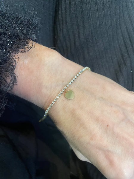Bracciale tennis cuoricino