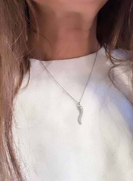 Collana cornetto portafortuna crystal  varianti colore