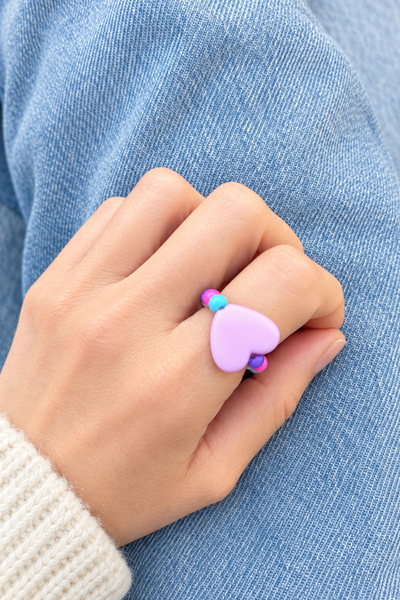 Anello colors con cuore grande