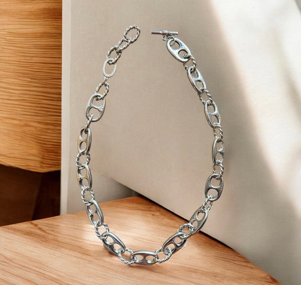 Collana due varianti colore c catena anelli chain e corda