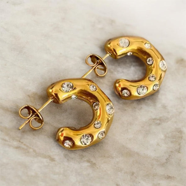 Coppia orecchini Donuts Crystal Gold