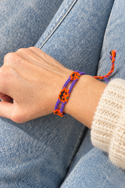 Bracciale Macrame zucche di Halloween anche con colori personalizzabili