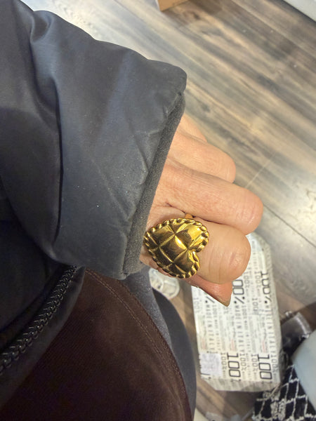 Anello regolabile cuore trapuntato