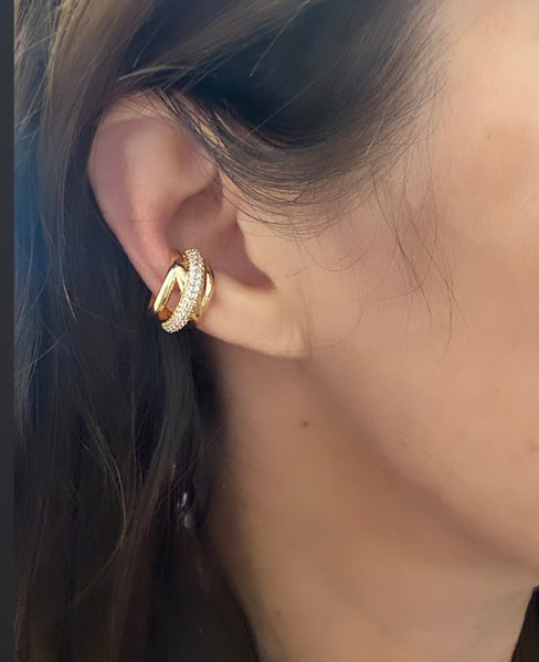 Earcuff Isla Bonita Crystal e liscio Double