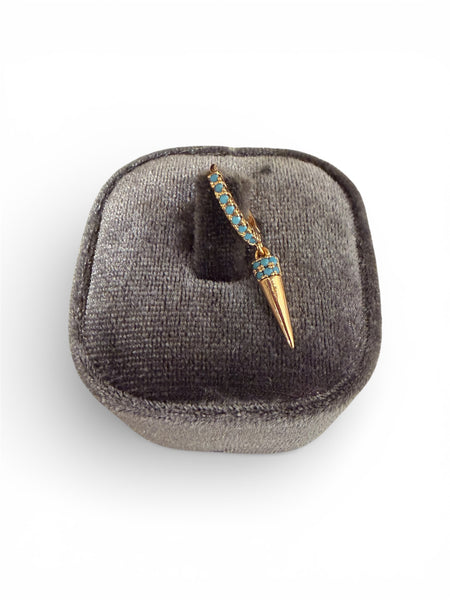 Mono orecchino spike rocked borchia spuntone zirconi
