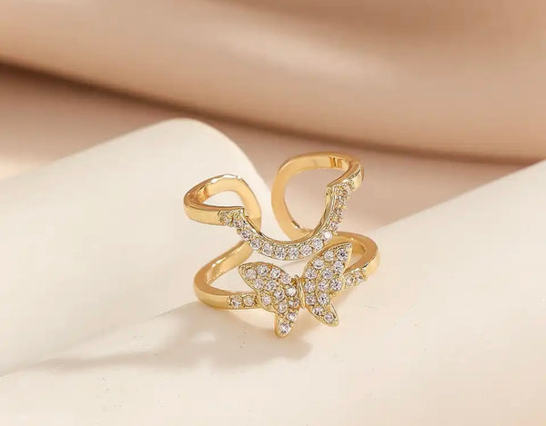 Anello Melory per unghia crystal e farfalla  due varianti colore