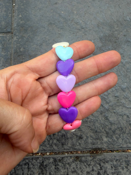 Bracciale colors Beads giro cuori large colori strong