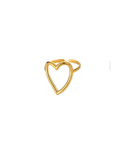 Anello cuore vuoto due varianti colore