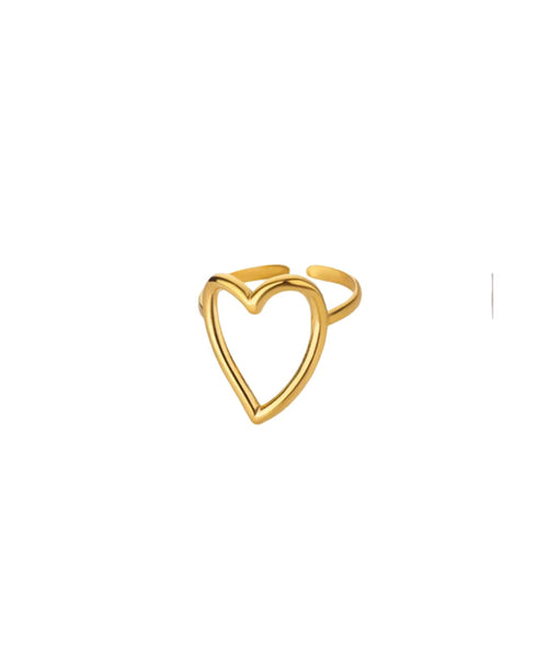 Anello cuore vuoto due varianti colore
