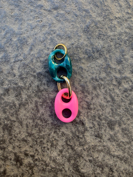 Mono orecchino Marine Florida ottanio e fuxia