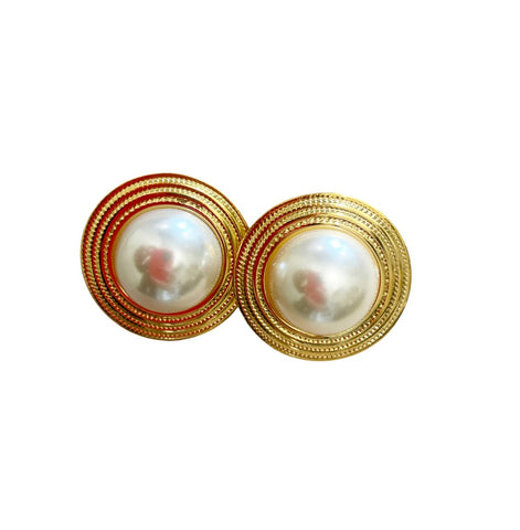 Coppia orecchini rotondi maxi perla  due varianti colore