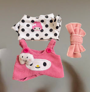 Completo my Melody  salopette t-shirt fiocco per Labubu