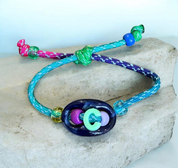 Bracciale Marine  Florida Alphabet Chain e lettera vari colori lettere A B C D E F G