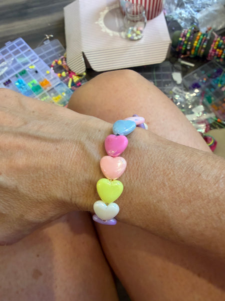 Bracciale colors Beads giro cuori small effetto perlato senza verde acqua