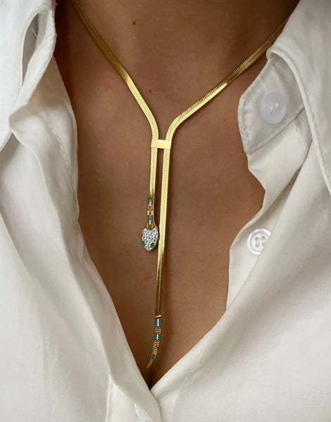 Collana Emily snake piatto con serpente