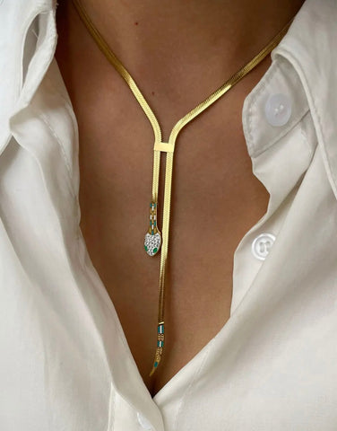Collana Emily snake piatto con serpente