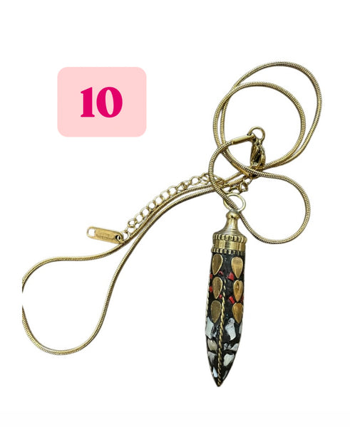 Collana corno tibetano piccino vari colori