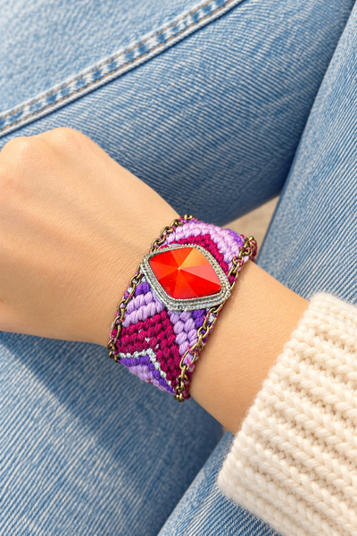 Bracciale friendship con bottone vintage