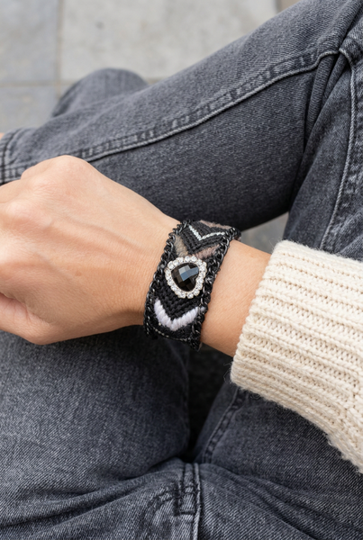 Bracciale friendship con castone cuore