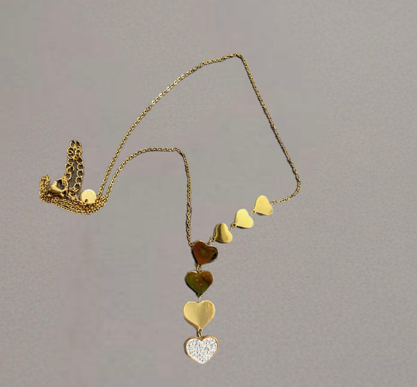 Collana cappio  con cuoricini
