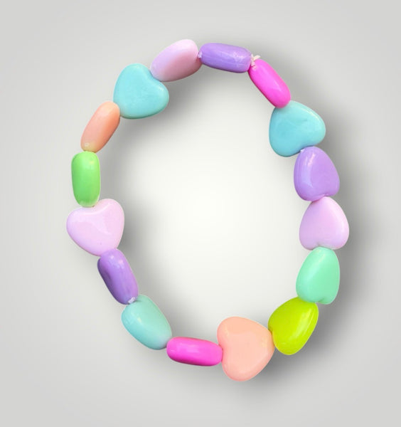 Bracciale colors Beads giro cuori small effetto lucido multicolor