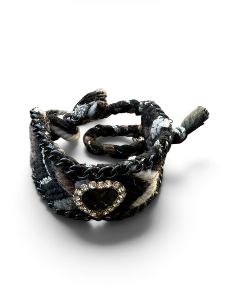 Bracciale friendship con castone cuore