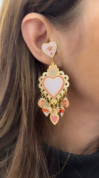 Coppia orecchini principessa Glam Cuore Sacro Saint Lucie