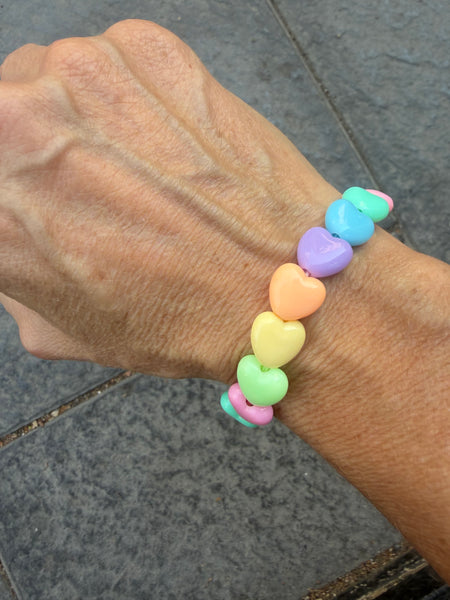Bracciale colors Beads giro cuori small effetto lucido colori pastello senza bianco