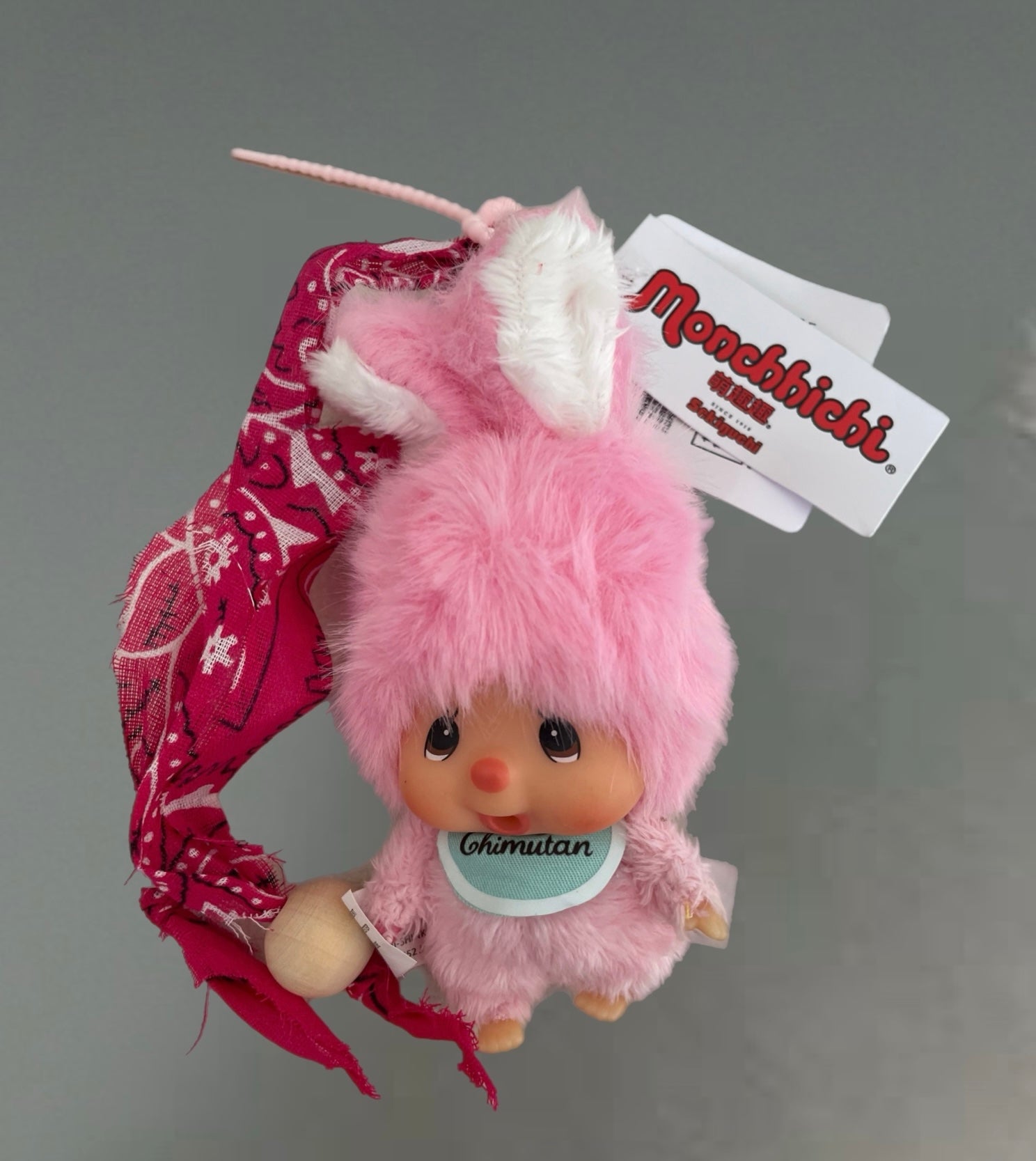 Pimp your Bag chimutan il coniglio amico di Monchichi rosa babol