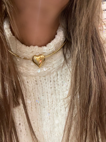 Collana cuore chiusura calamita due varianti colore