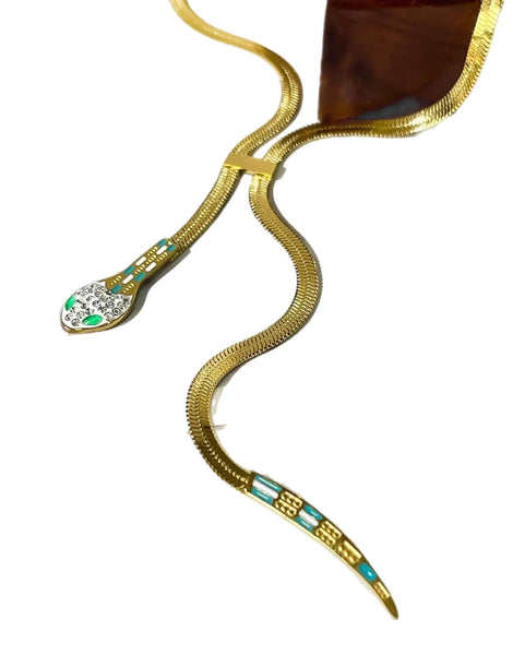 Collana Emily snake piatto con serpente