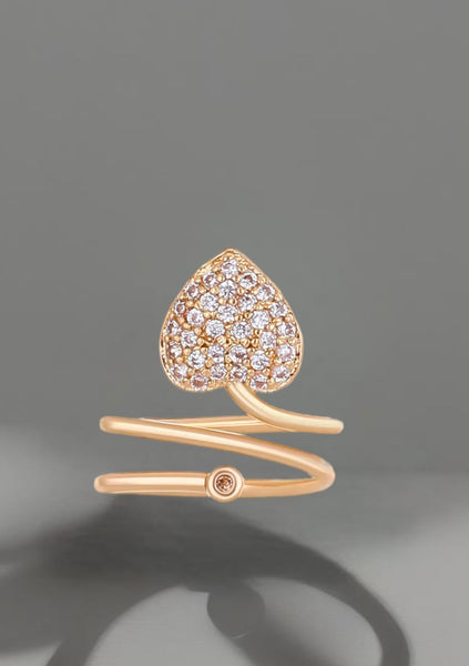 Anello Melory per unghia crystal cuore  e punto luce   due varianti colore
