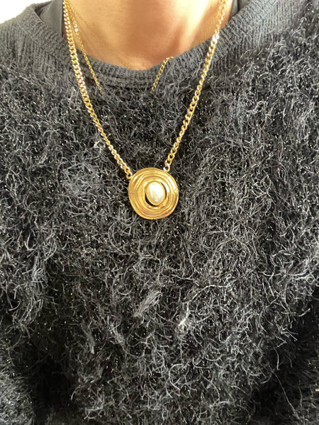 Collana Katia  con perla centrale due varianti colore